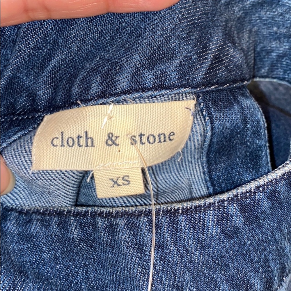 Cloth & Stone for Anthro Denim Ankle Jumpsuit - Picture 7 of 9